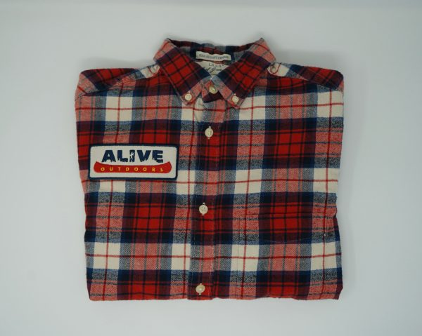 Red, Navy & Cream Plaid Flannel - Women's XS